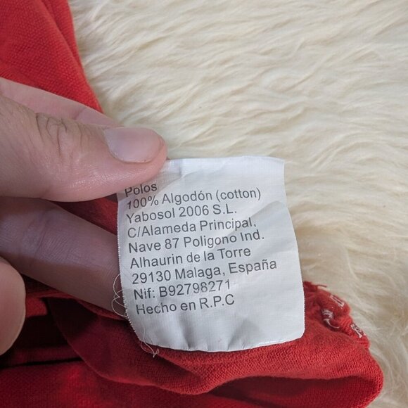 Robin Ruth Men's Red Classic-Fit Short Sleeve Spain Polo Shirt Size S - Picture 5 of 9